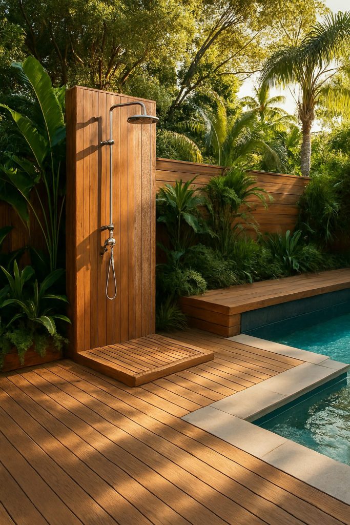 Deck with Outdoor Shower Station