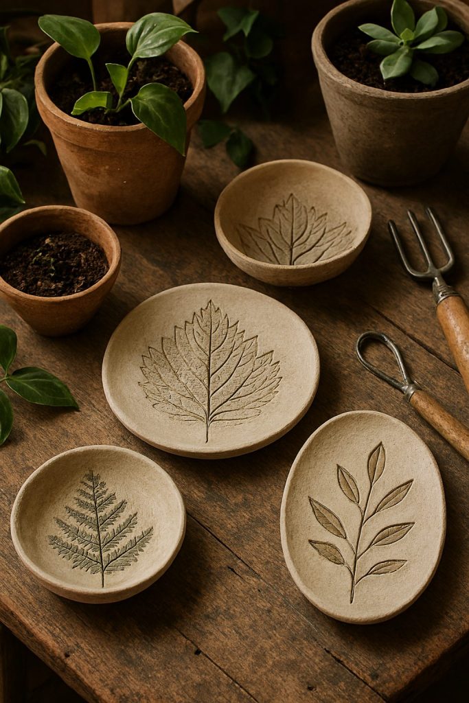 Leaf Stamped Pottery