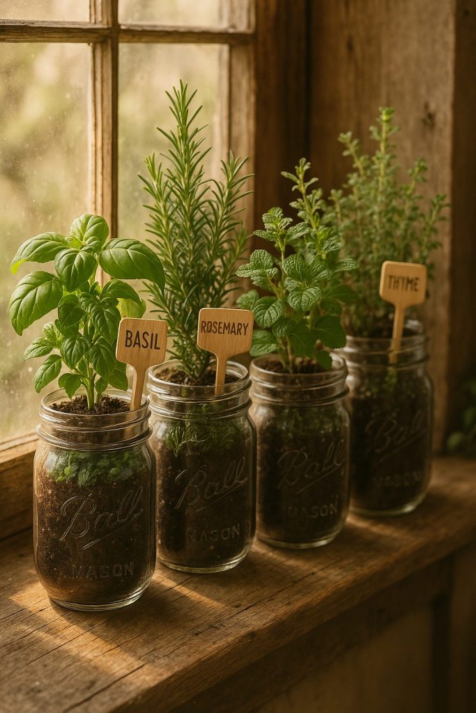 Mason Jar Herb Garden