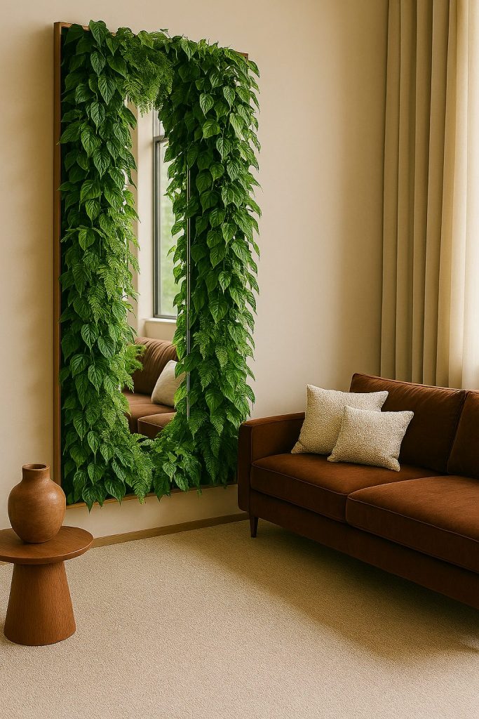 Mirror-Back Plant Wall for a Lush Frame