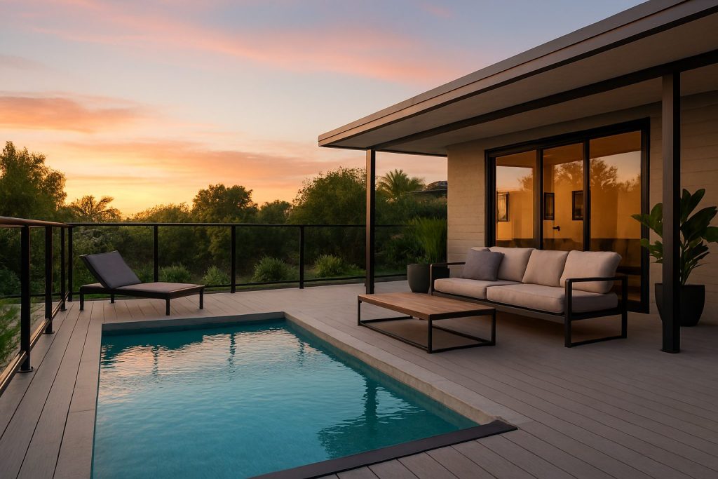 Modern Aluminum Framed Deck