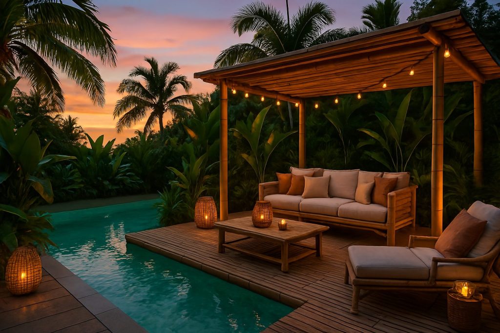 Tropical-Inspired Bamboo Deck