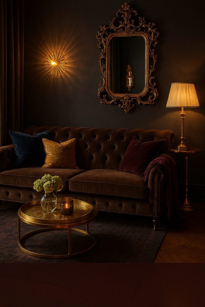 Velvet Luxe Meets Gold Accents